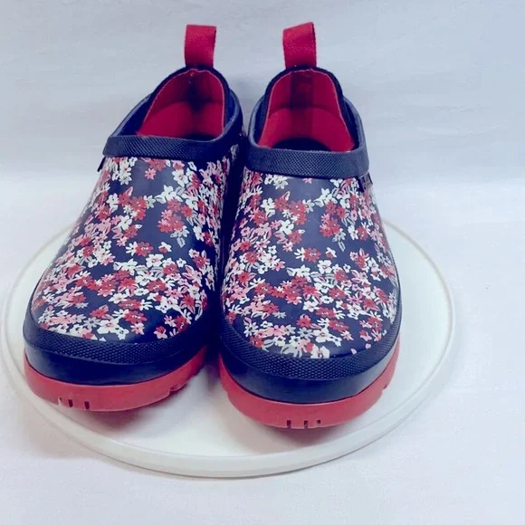 Joules Pop On Ankle Rain Mud Shoes Boots Flower Slip On Size 7.5. New - Picture 5 of 6